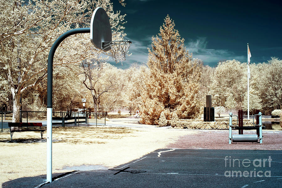 Infrared Basketball Court Photograph by John Rizzuto
