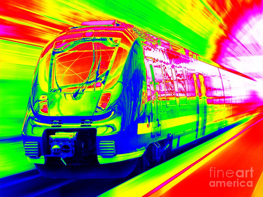 Infrared fast train Digital Art by Miroslav Nemecek