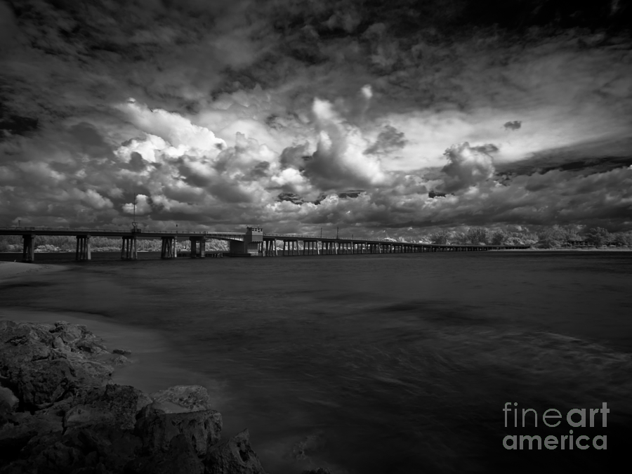 Infrared Longboat Pass Bridge Photograph by Rolf Bertram