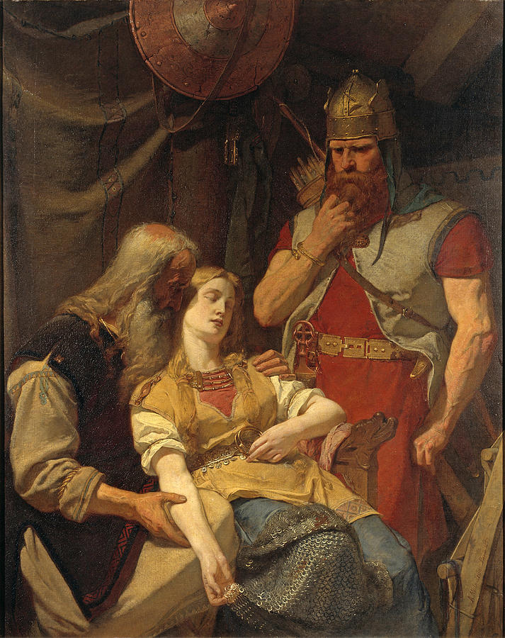 Ingeborg Receiving News of Hjalmars Death from Orvar Odd Painting by August Malmstrom