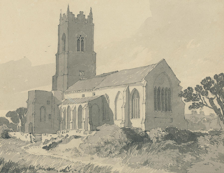 Ingham Church, Norfolk Drawing by John Sell Cotman