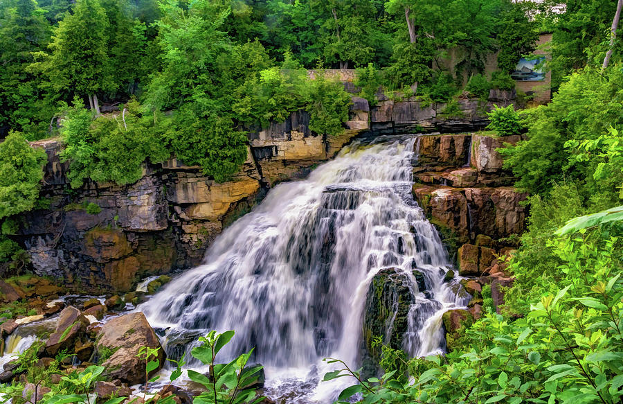 Nature Photograph - Inglis Falls - Paint by Steve Harrington