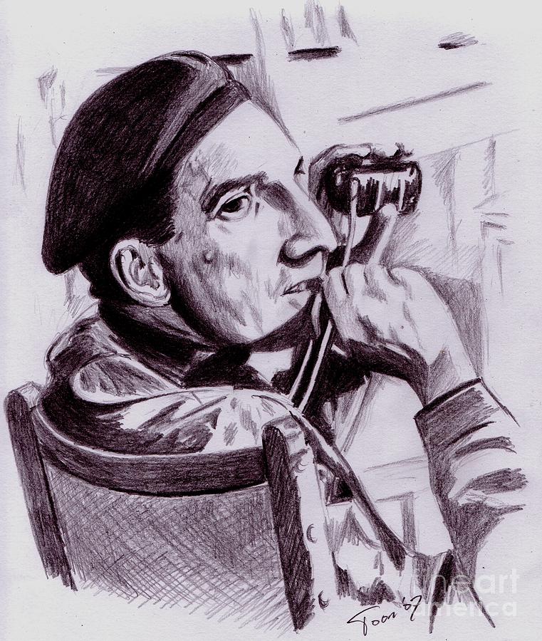 Portrait Drawing - Ingmar Bergman by Toon De Zwart