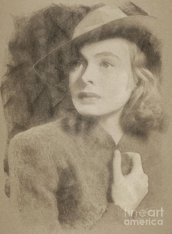 Ingrid Bergman, Hollywood Legend By John Springfield Drawing