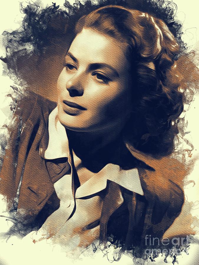 Hollywood Painting - Ingrid Bergman, Hollywood Legend by Esoterica Art Agency