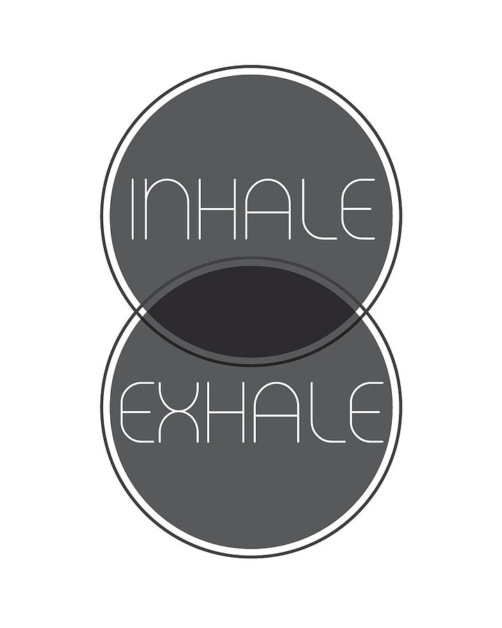 Black And White Mixed Media - Inhale Exhale by Studio Grafiikka