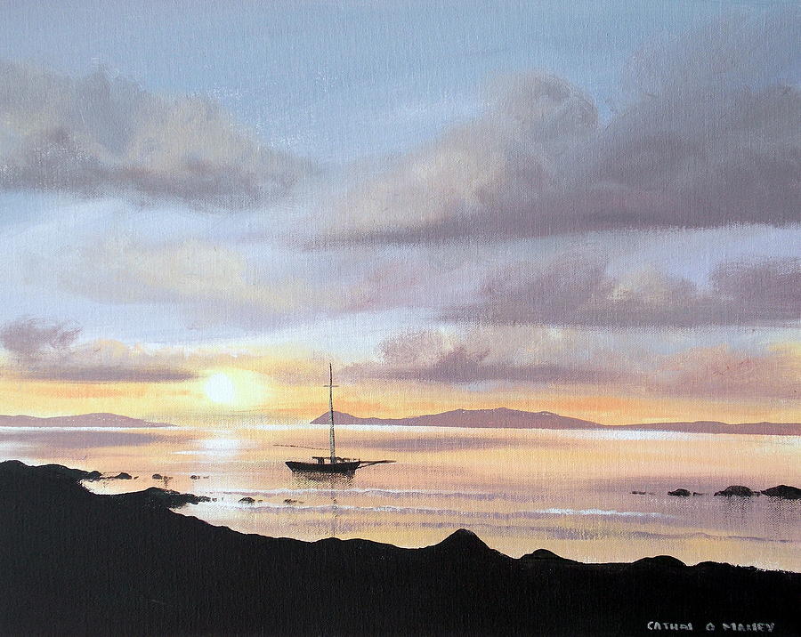 Inishbofin Sunset Painting by Cathal O malley