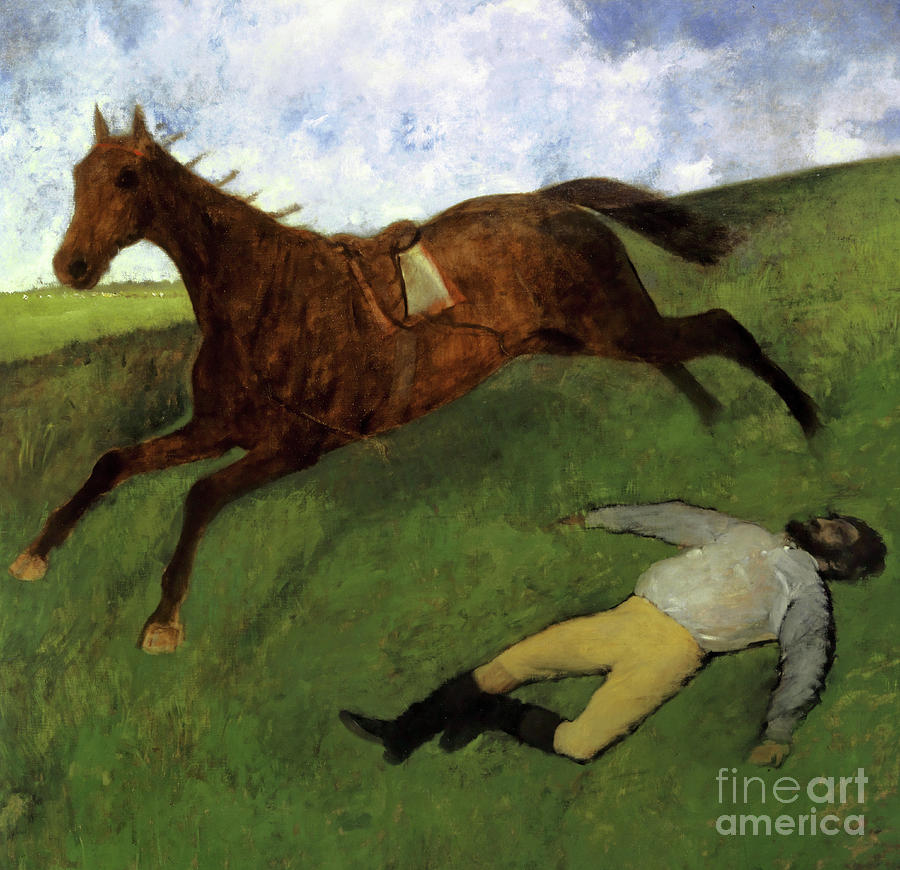 Injured Jockey Painting by Edgar Degas