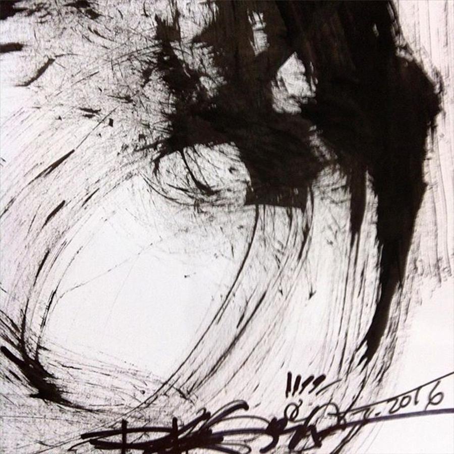 Brush Photograph - Ink Drawing. #closeup #black #art by Regia Marinho