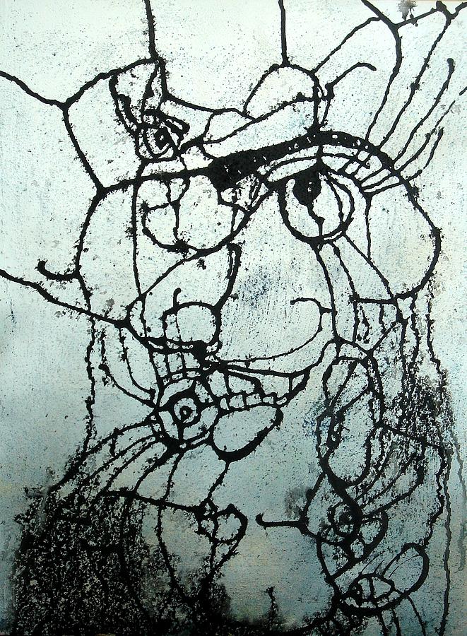 Abstract Drawing - Ink Eyes by Lizzie  Johnson