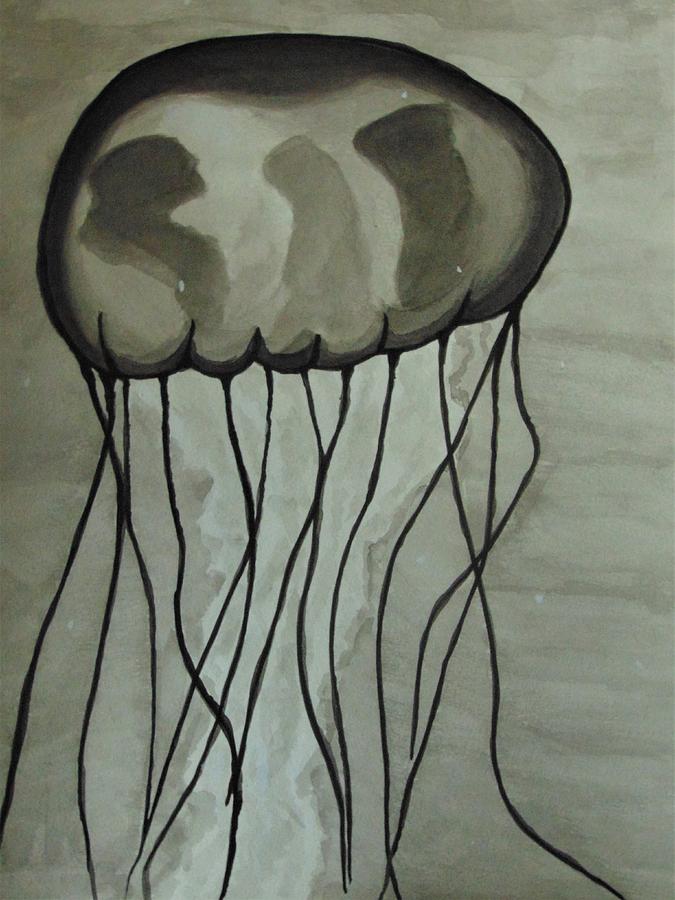Ink Jellyfish Painting by Chanler Simmons