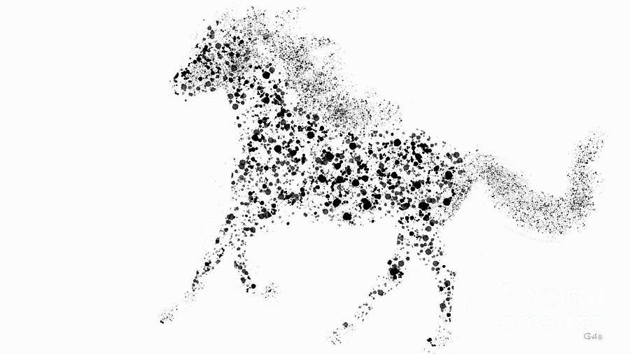 Ink Splattered Stallion Digital Art by Nick Gustafson
