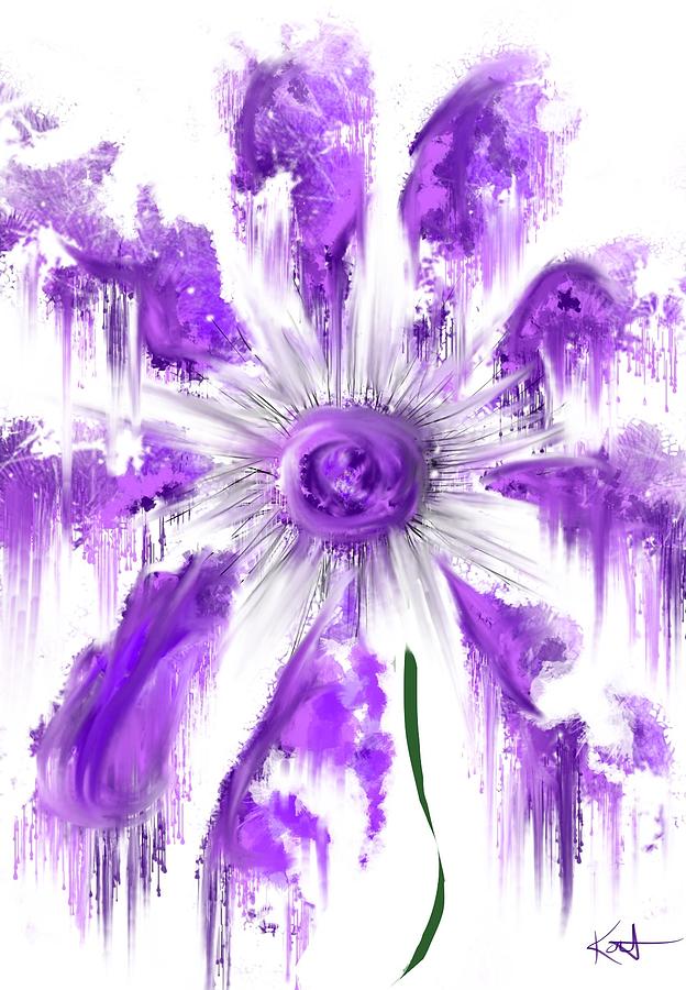 Ink spotted flower  Digital Art by Kathleen Hromada