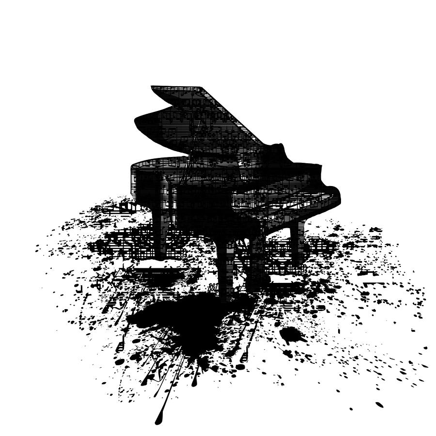 Inked Piano Digital Art by Barbara St Jean