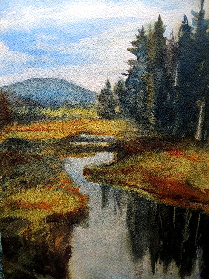 Mountain Painting - Inlet in Indian Lake by Chrissey Dittus