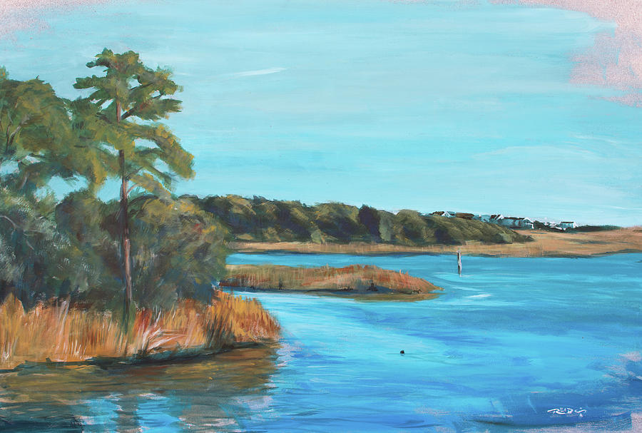 Landscape Painting - Inlet In Phthalo by Christopher Reid