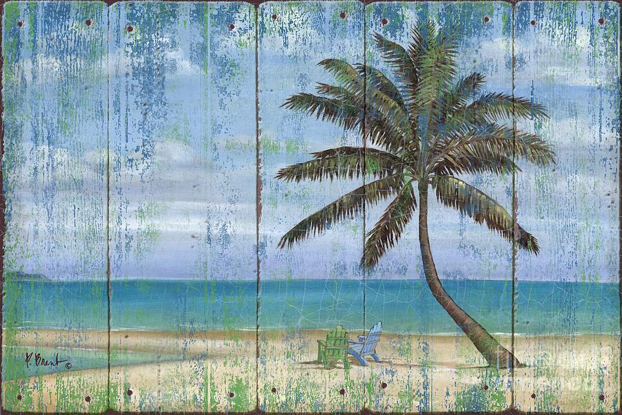 Tree Painting - Inlet Palm - Distressed by Paul Brent