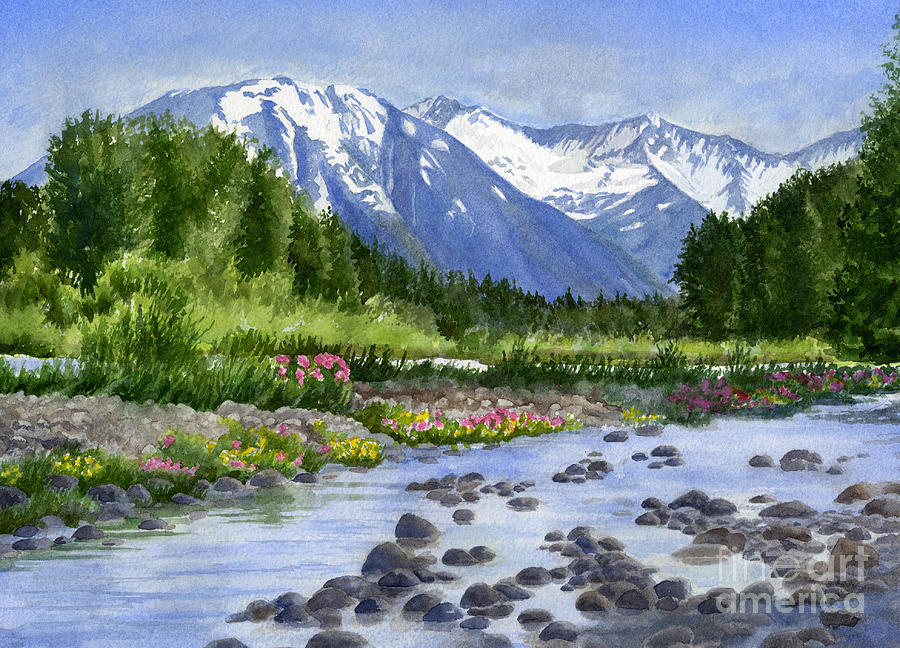 Inlet View from Glacier Creek Painting by Sharon Freeman