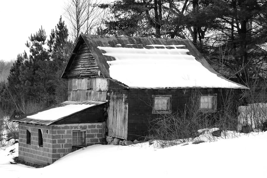 Winter Photograph - Inmans Barn 2 by Kathryn Meyer