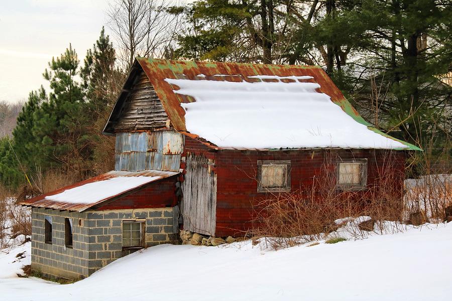 Winter Photograph - Inmans Barn by Kathryn Meyer