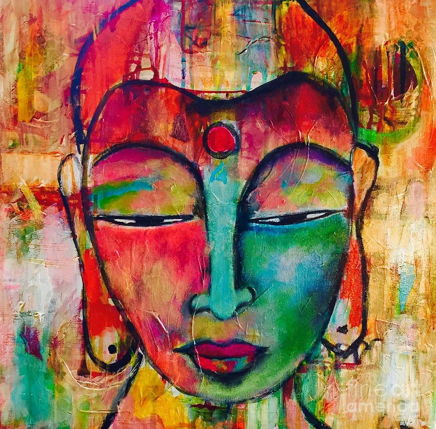 Inner Buddha  Painting by Corina Stupu Thomas