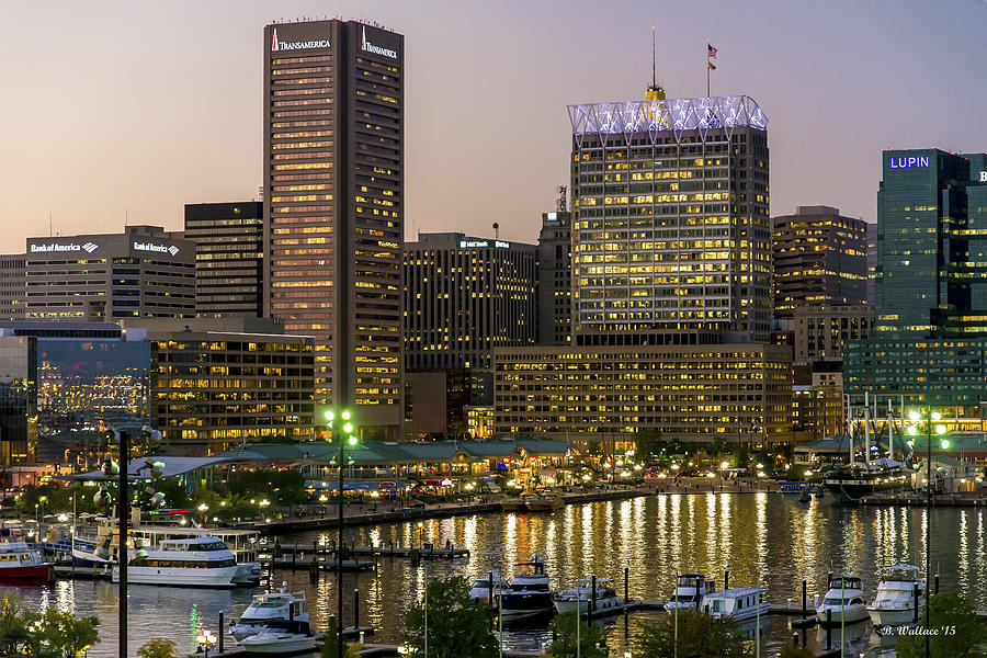 Baltimore Photograph - Inner Harbor At Dusk by Brian Wallace