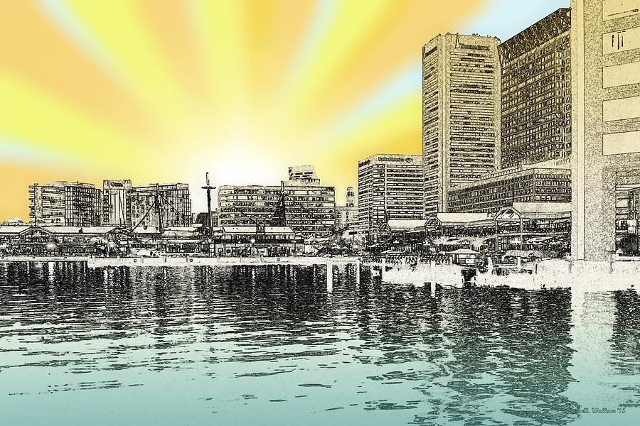 Architecture Photograph - Inner Harbor - Digital Art by Brian Wallace