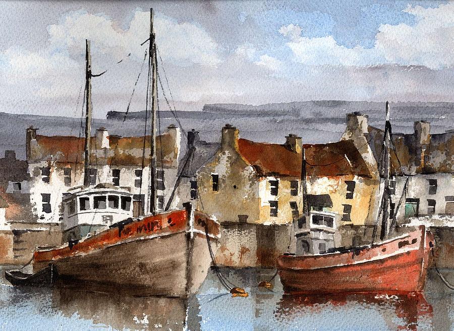 Innismore Harbour, Aran, Galway. Painting by Val Byrne