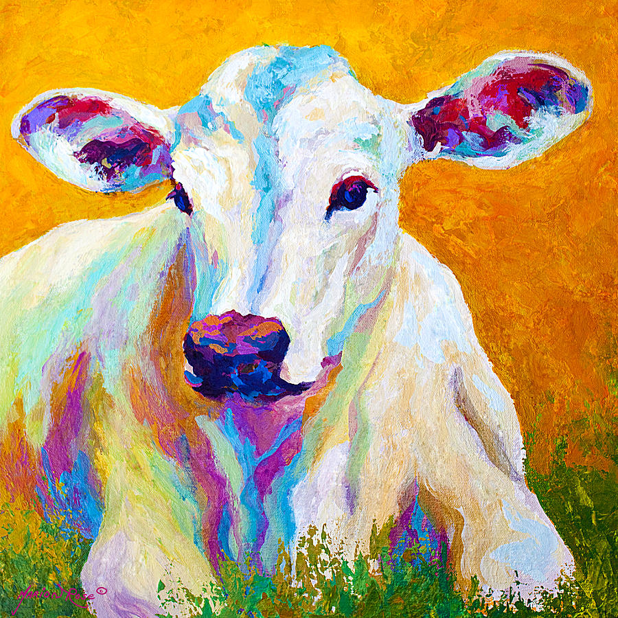 Cow Painting - Innocence by Marion Rose