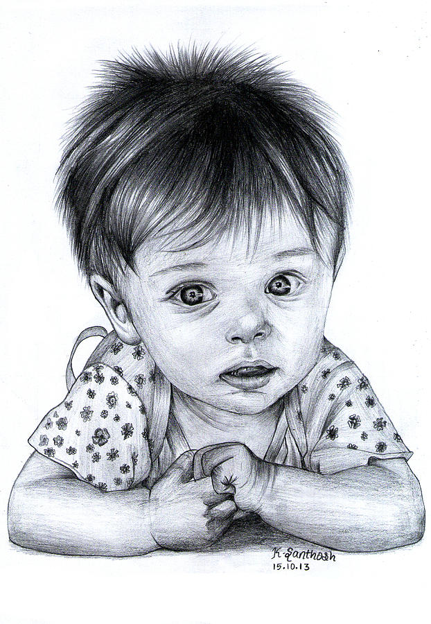 Sketch of a cute baby : r/drawing