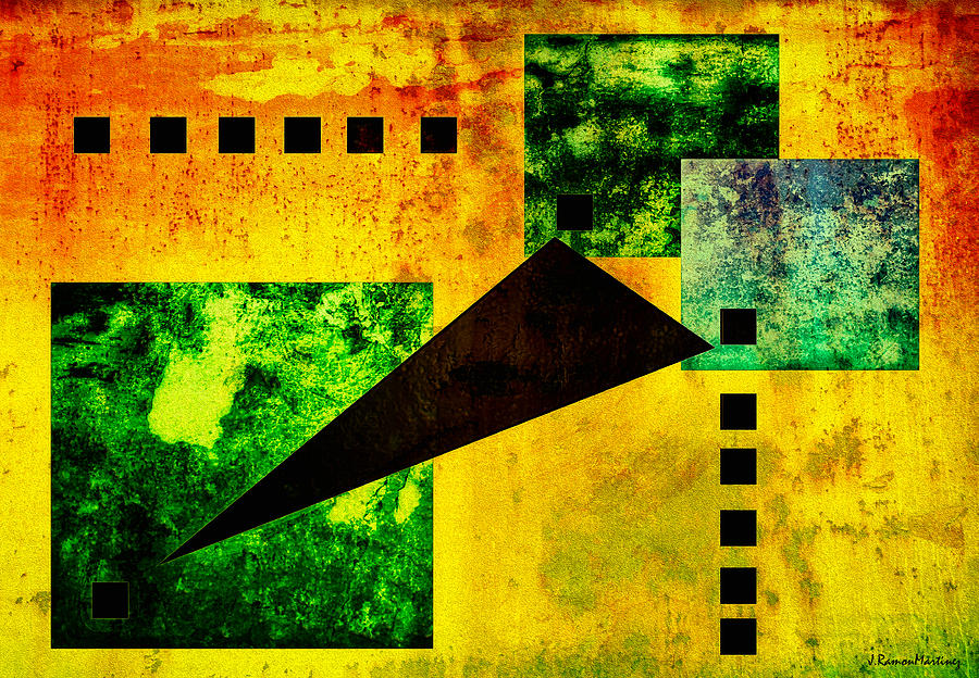 Abstract Digital Art - Inserted quadrates by Ramon Martinez