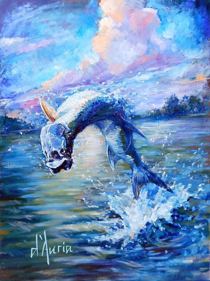 Fish Painting - Inshore by Tom Dauria