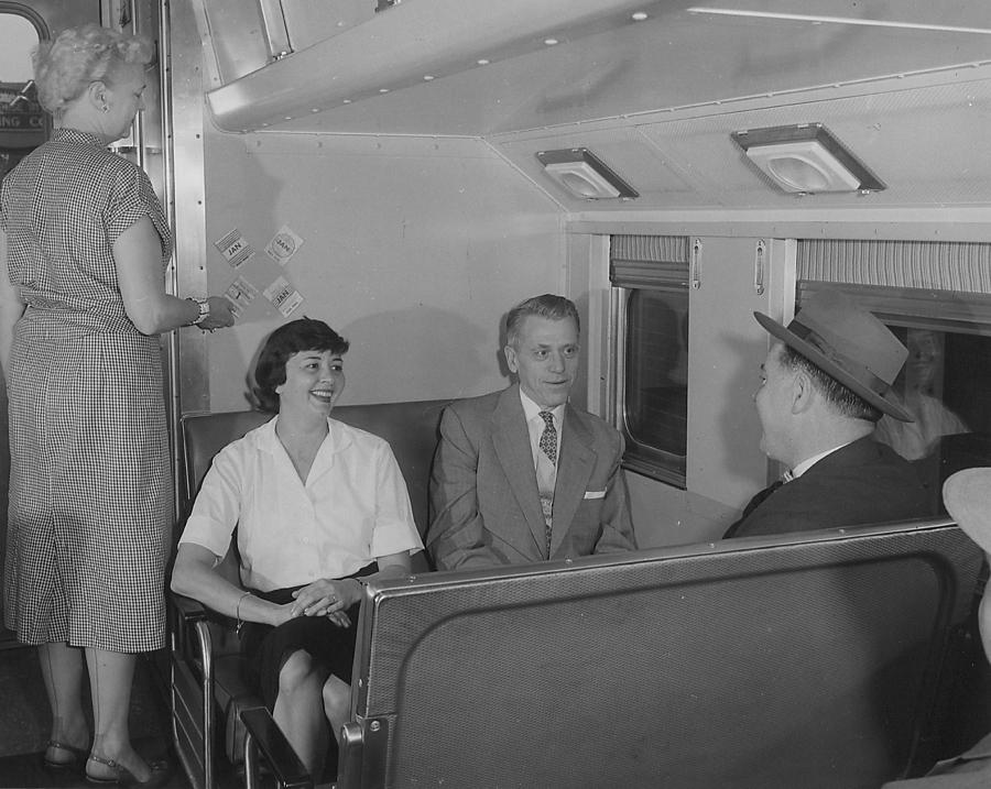 Inside Commuter Train - 1958 Photograph by Chicago and North Western Historical Society