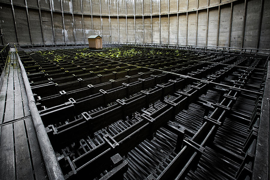Inside of cooling tower - industrial decay Photograph by Dirk Ercken