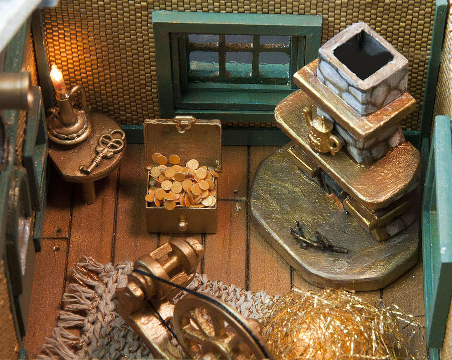 Gold Photograph - Inside Of Spin Teapot by Louise Hill Gold Photograph - Inside Of Spin Teapot by Louise Hill