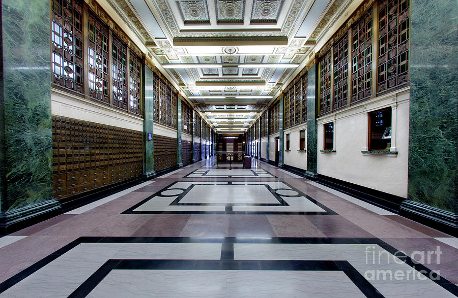 Inside of the downtown Ft Worth post office Photograph by Anthony Totah
