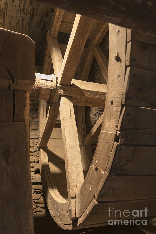 Inside Old Wheel Of A Mill Photograph