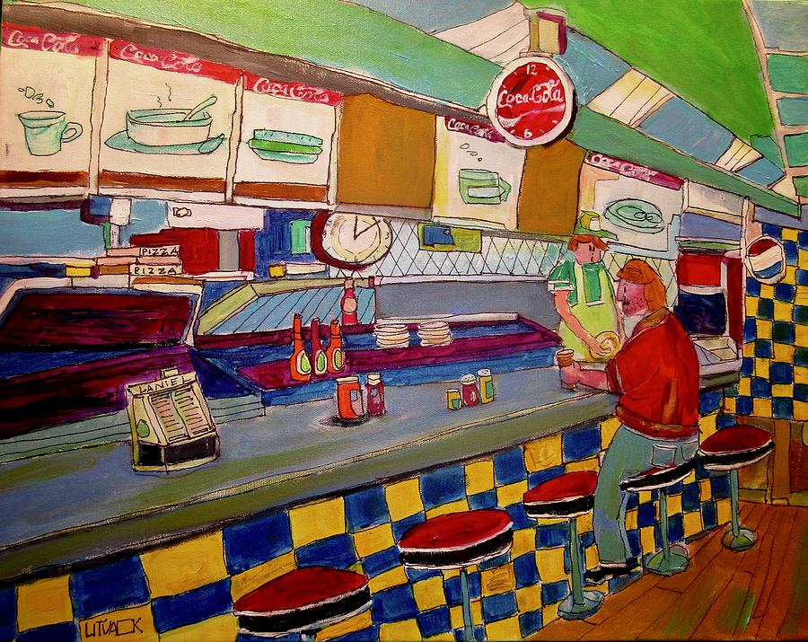 Inside Paul Patates Montreal Memories Painting by Michael Litvack