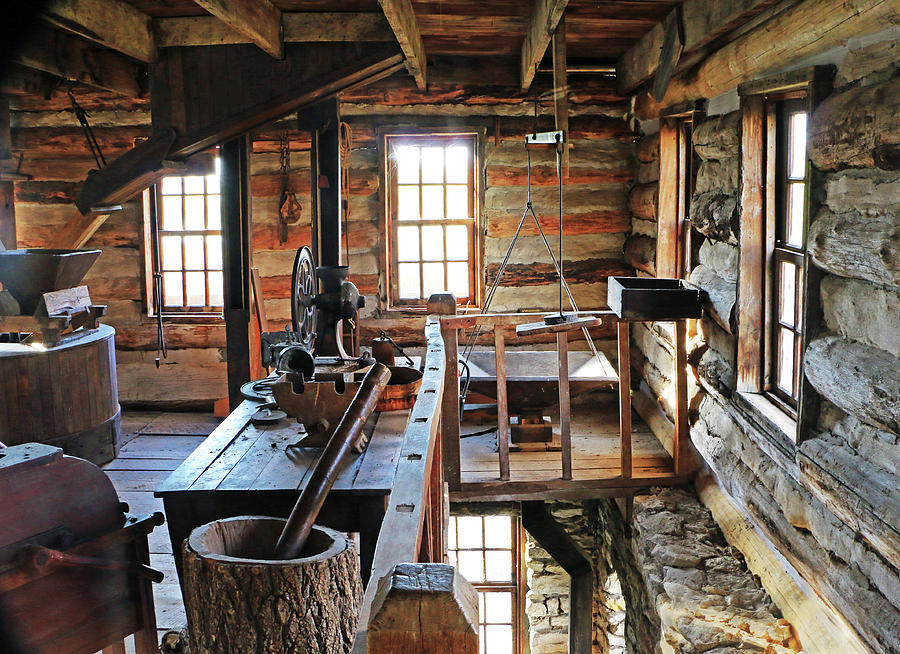 Inside The 1824 Grist Mill Part B Photograph by Christopher McKenzie
