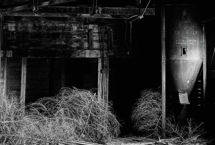 Inside the Abandoned Mill black and white Photograph by JC Findley