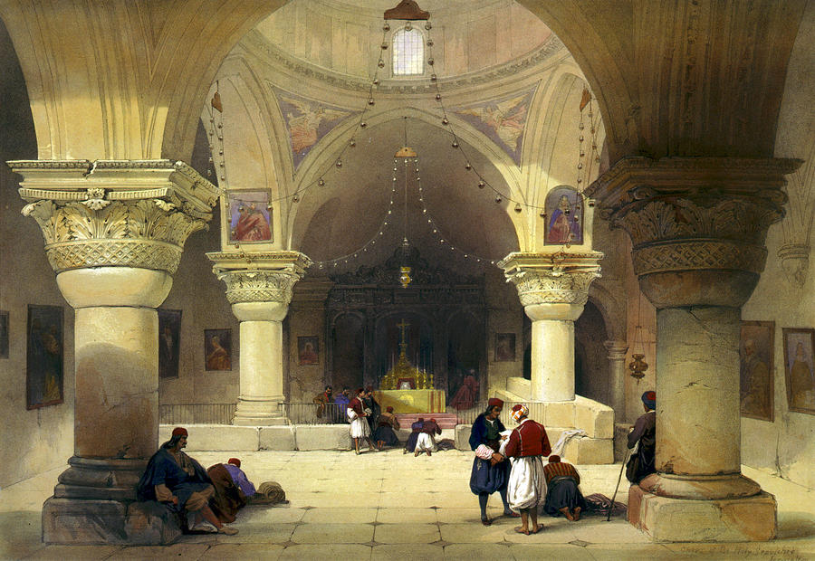 Inside The Church of the Holy Sepulchre in Jerusalem Digital Art by Munir Alawi