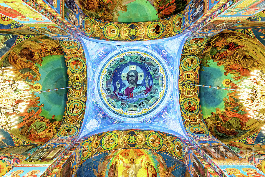 Architecture Photograph - Inside the church of the Savior on Spilled Blood by Delphimages Photo Creations