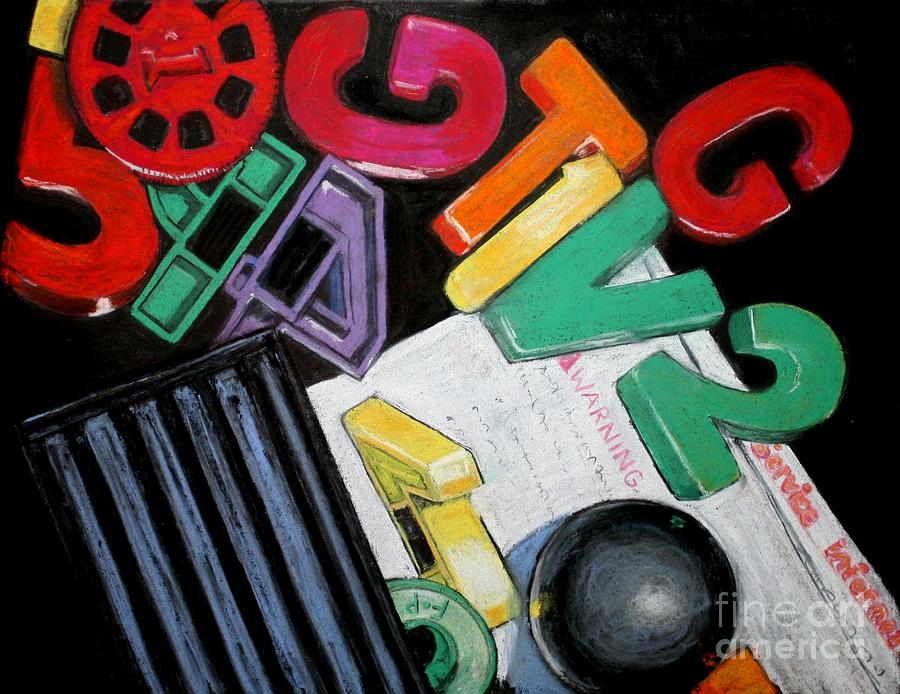 Toy Painting - Inside the Drawer no. 1 by Sara Cooke