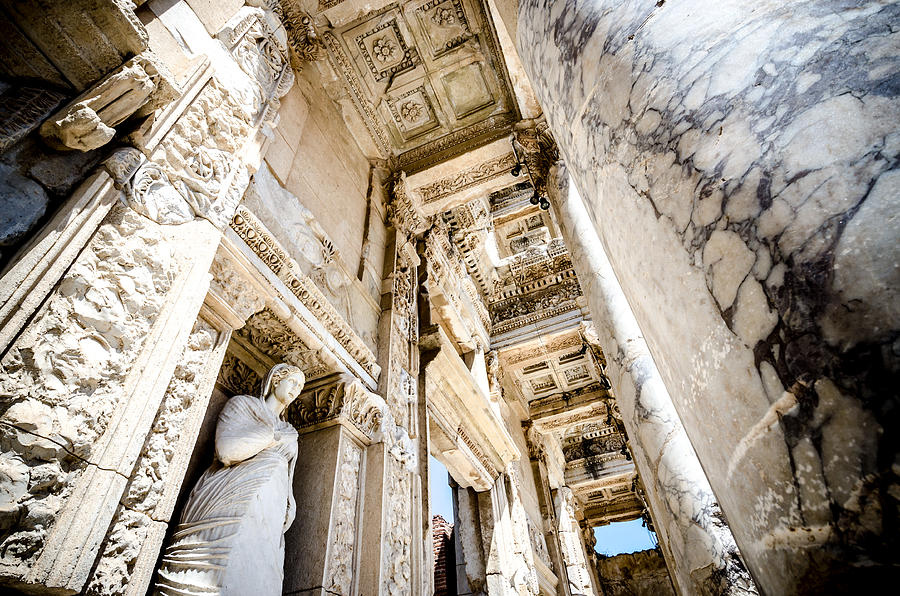 Inside the Ephesus Library  Photograph by Anthony Doudt