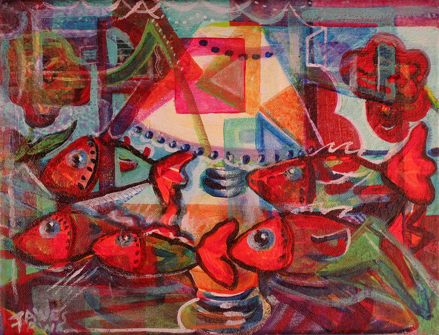 Fish Painting - Inside the Fish Tank by Dennis Tawes