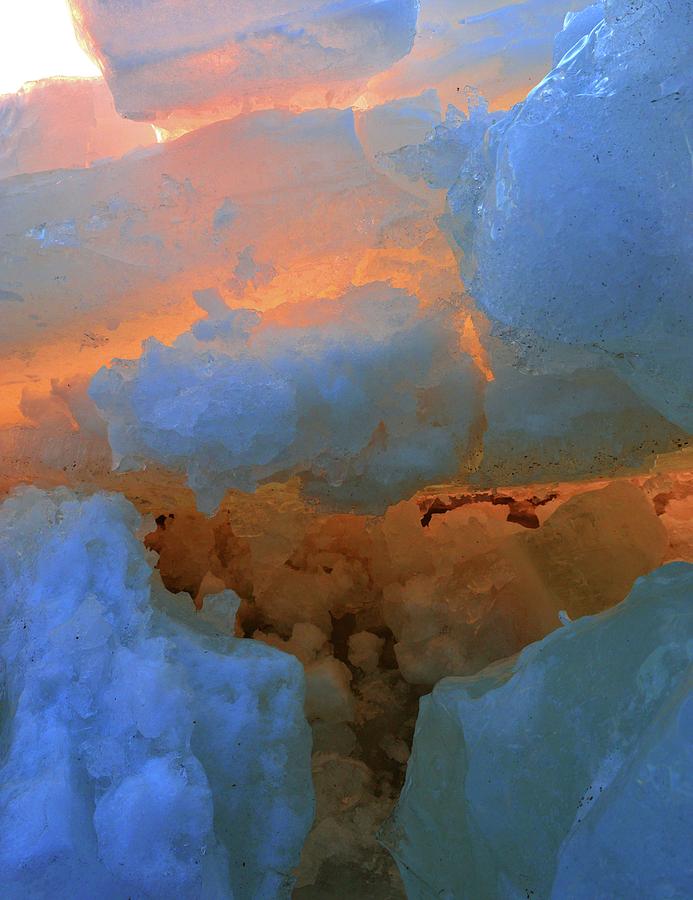 Inside The Ice Ridge At Sunrise Two  Digital Art by Lyle Crump