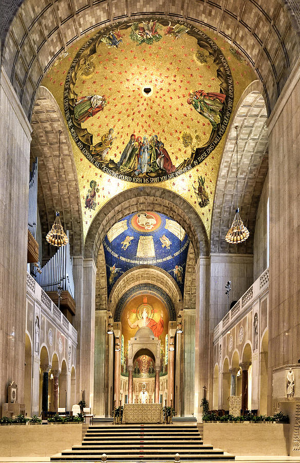 Inside The  Basilica of the National Shrine of the Immaculate Conception Photograph by Brendan Reals