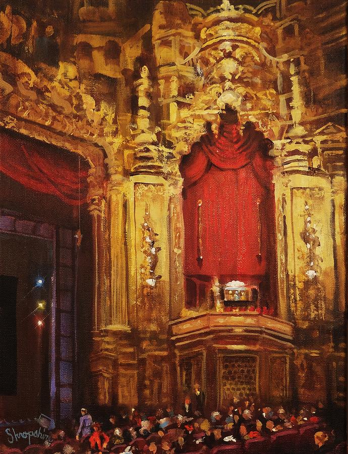 Inside the Oriental Theater Chicago Painting by Tom Shropshire