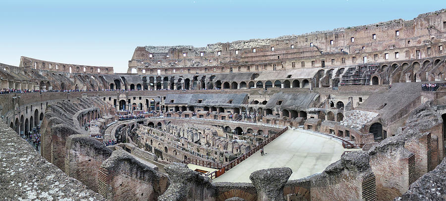 Inside the Roman Colosseum Pano Photograph by Dave Mills