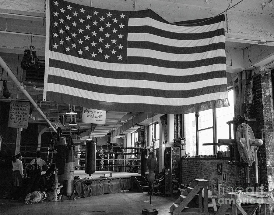 Inside Trinity Boxing Gym BW Photograph by Chuck Kuhn
